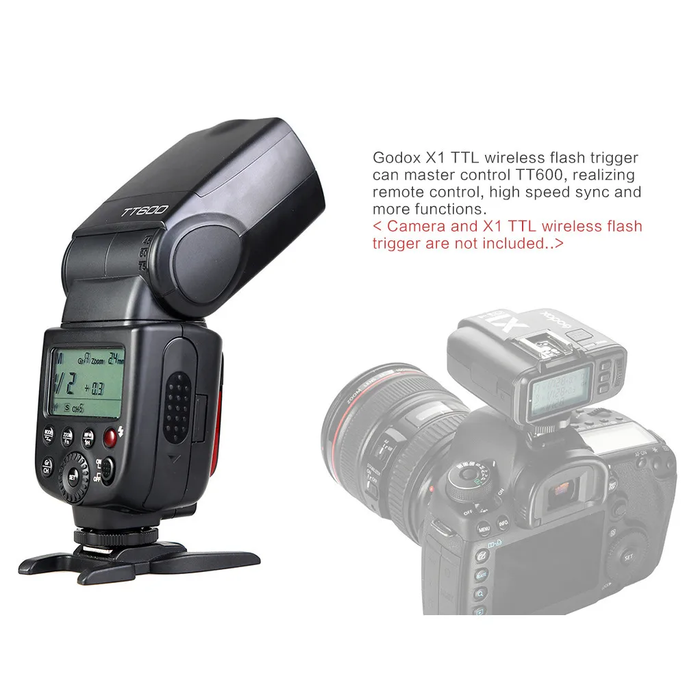 Godox TT600 2,4G Беспроводная GN60 Master/Slave камера Вспышка Speedlite Speedlight для Canon Nikon Pentax Olympus Fujifilm