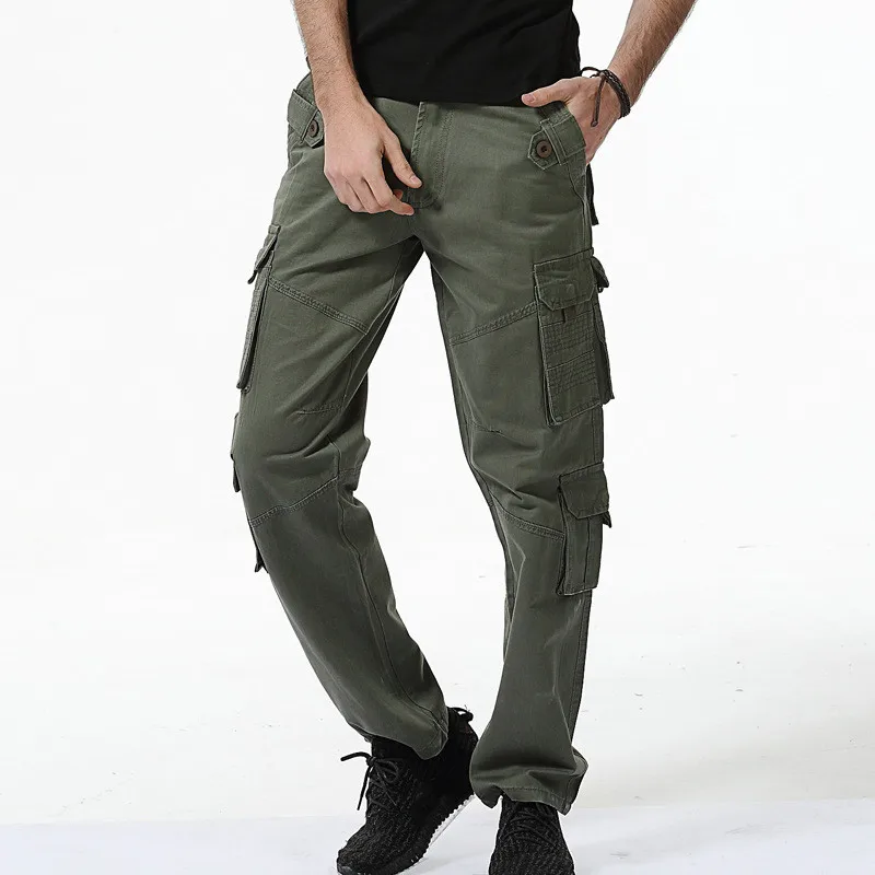 MORUANCLE мужские брюки-карго Брюки с многокарманный Военный стиль тактические брюки Спецодежда верхняя одежда плюс размер 28-40 хлопок
