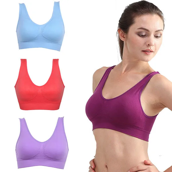  New Women Girls Padded Seamless Bra Vest Tops Rimless Bras S-XXXL