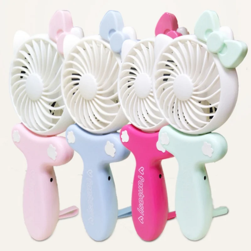 New Cute Cat shaped Fan USB Rechargeable Home Cartoon Hand Held Mini