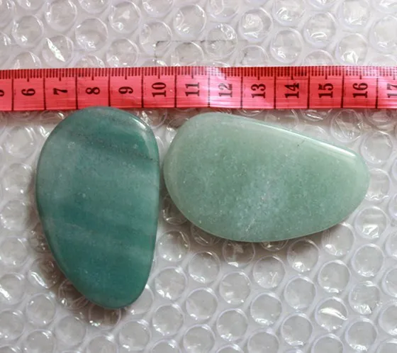 

2 pieces small green jade guasha stone for eye part or face