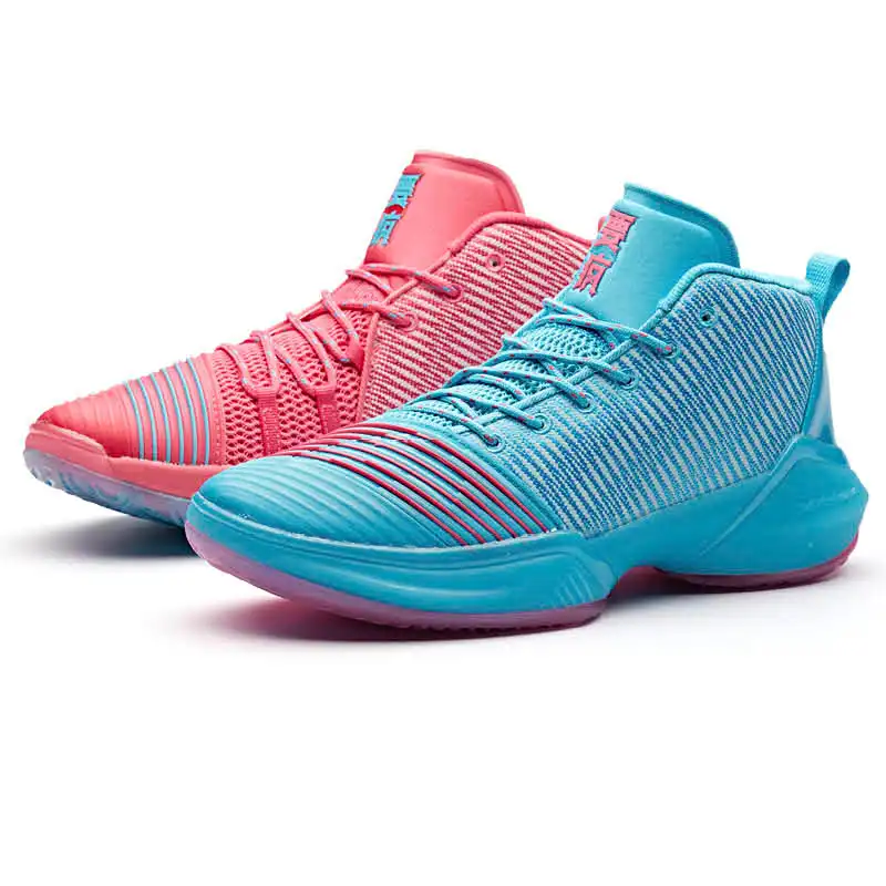 2 different color basketball shoes