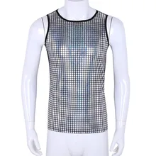 Для мужчин блестящий супер мягкий Запуск жилет Для мужчин s Легкий эластичный Блузка Черный Утягивающее нижнее белье рубашки спортивный топ форма для гимнастики