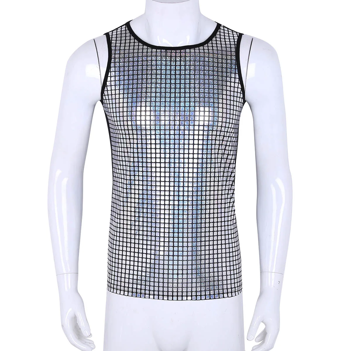 

Men Shiny Super Soft Running Vest Mens Lightweight Elastic Tank Top Shirt Black Shapewear Underwear Shirts Sport Top Gym Vest