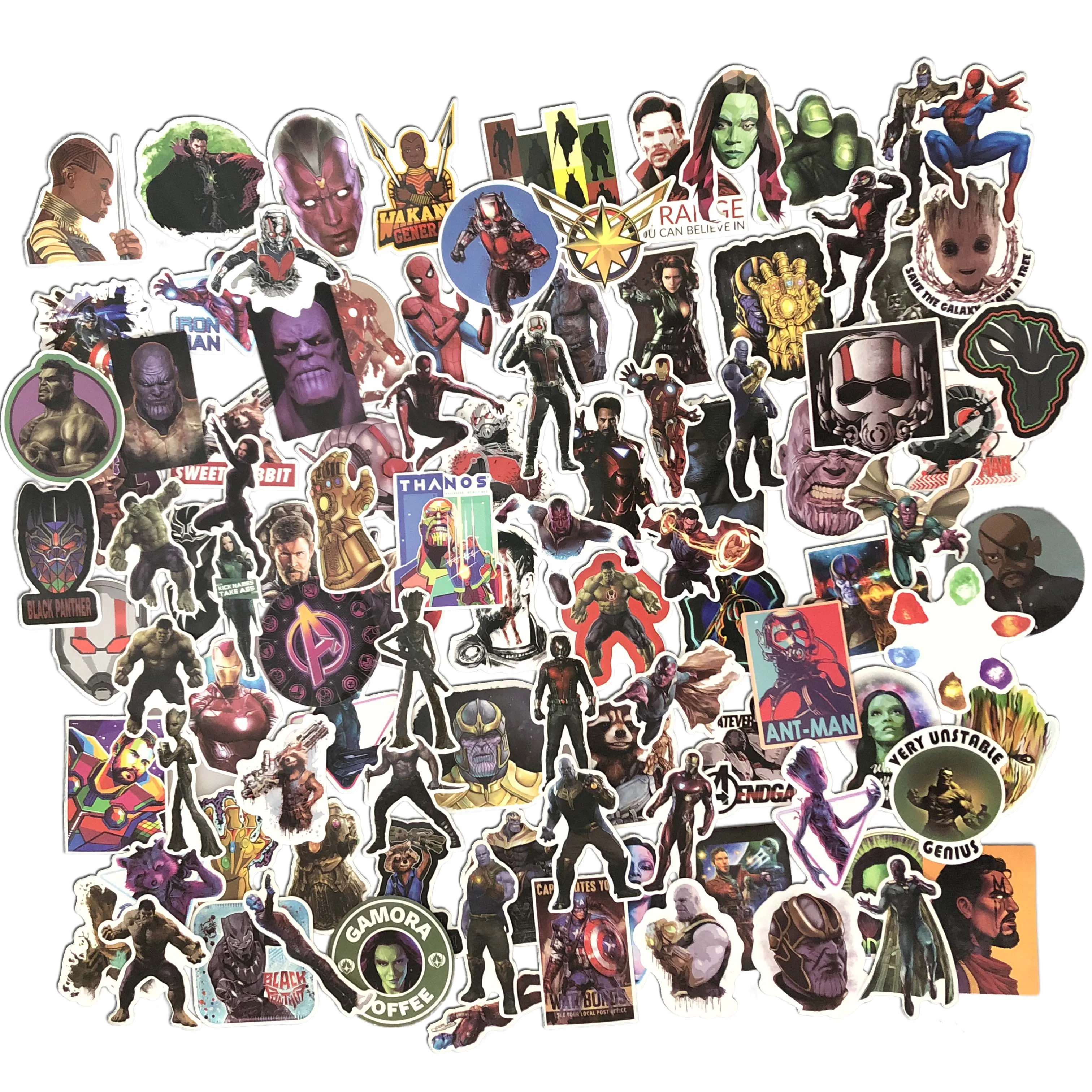 

100pcs/lot Super hero Thanos Stickers Kids Toy Avengers Sticker for Luggage Laptop Skateboard Moto Car Guitar Fridge Sticker