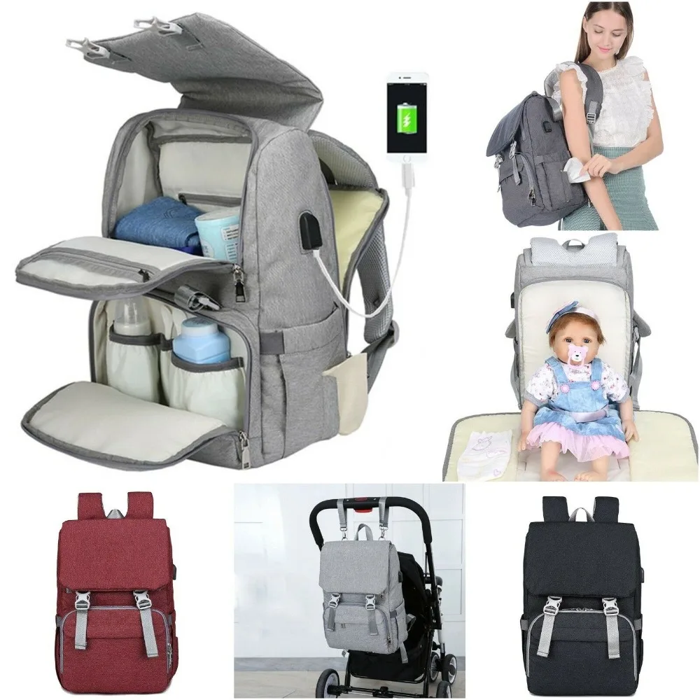 

Diaper Bag baby care Mummy Bag waterproof USB Oxford Cloth Large Capacity outdoor Travel Maternity Backpack baby Stroller Bag