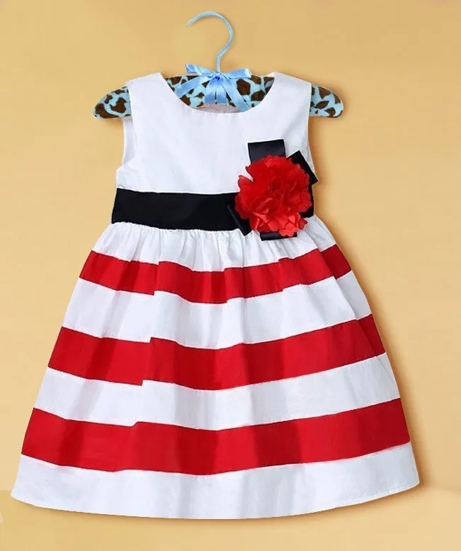

Baby Dresses Cute Princess Party Wedding Girls Dress Sleeveless Flower Striped Toddler Infant Tutu Dress Baby Girl Clothing