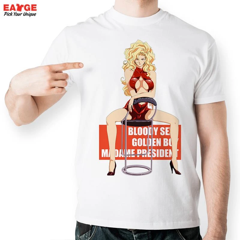 ゴールデンボーイセクシーなマダム社長tシャツデザインファッションアニメtシャツクールカジュアルノベルティtシャツ男性女性プリントスタイルtシャツ Tshirt Long Tee Holdertshirt Tee Aliexpress