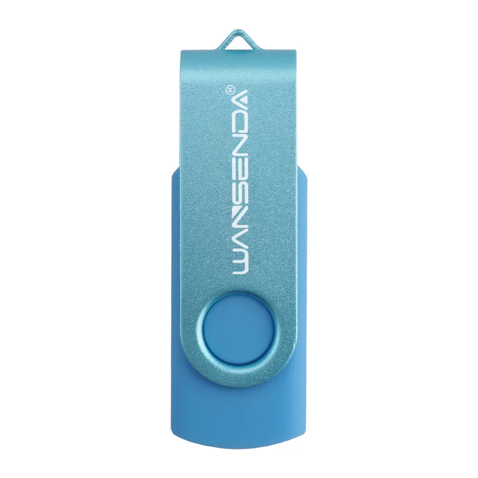 Wansenda, вращающийся флеш-накопитель USB 2,0, флеш-накопитель 256 ГБ, 128 ГБ, 64 ГБ, 32 ГБ, 16 ГБ, 8 ГБ, 4 Гб, металлическая флешка, USB карта памяти - Цвет: Синий