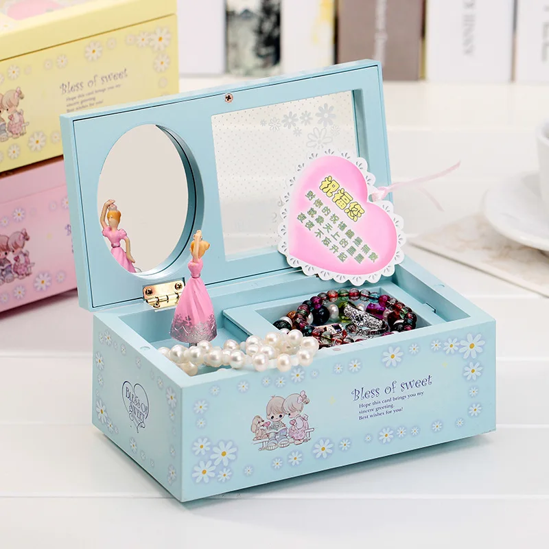 Buy DIY Girl Ballerina Music Box Rectangle with Mirror