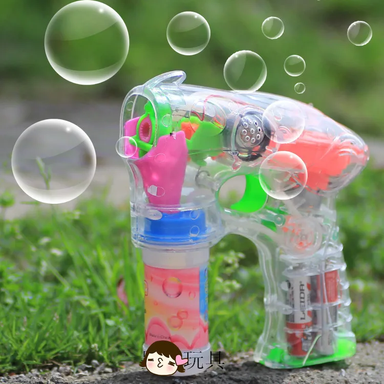 Electric bubble gun font b toy b font fully automatic cartoon bubble water gun music bubble