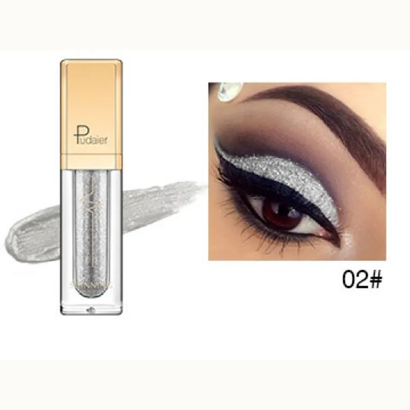 Pudaier 18 цветов Shine Smoky Eyeshadow waterproof Dimond Glitter жидкие тени для век женские косметические тени для век подводка для глаз - Цвет: 2