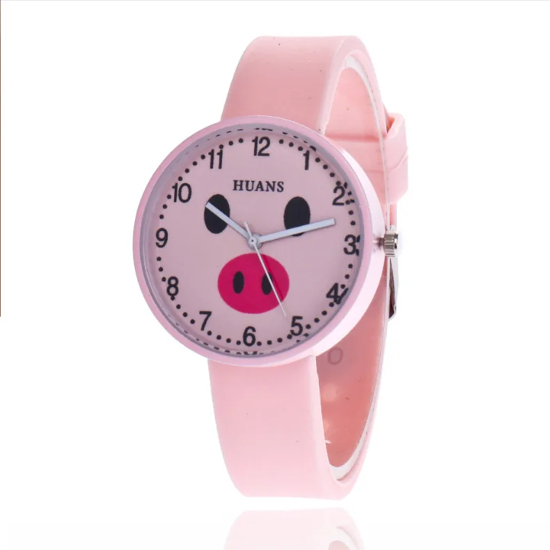 

Hot Sales Lovely Pig Candy Color Silicone Watches Children Girl Women Dress Quartz Wrist Watch