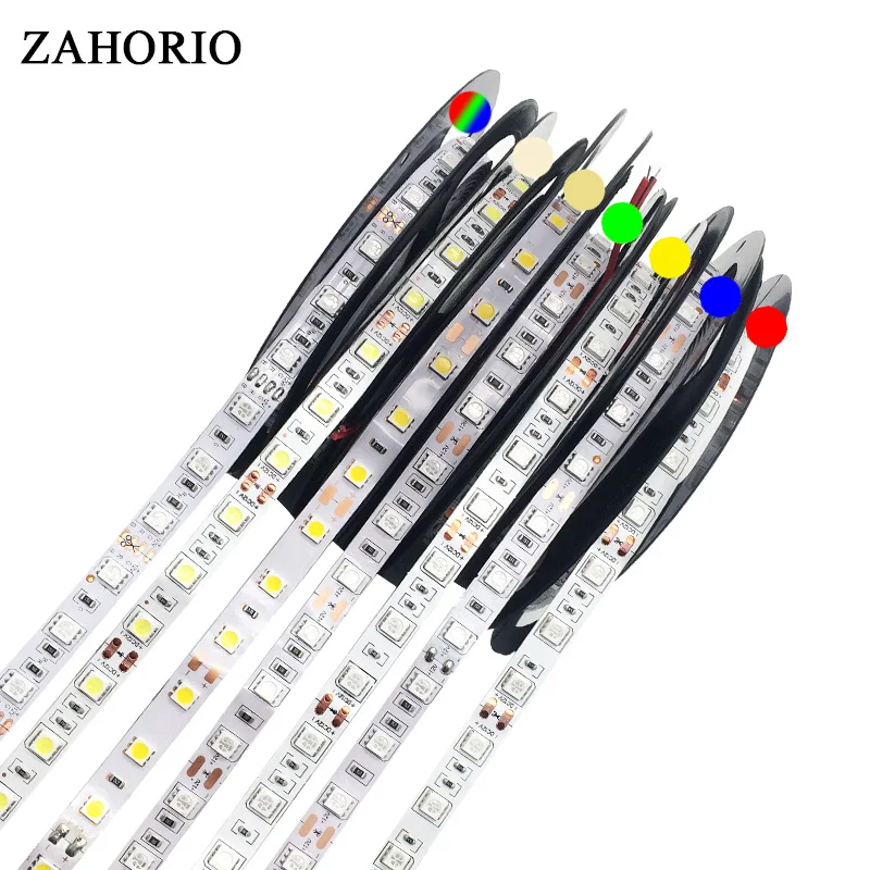ZAHORIO SMD5050 Светодиодные ленты RGB не Водонепроницаемый DC 12 В IP65 60 Светодиодный s/m 5