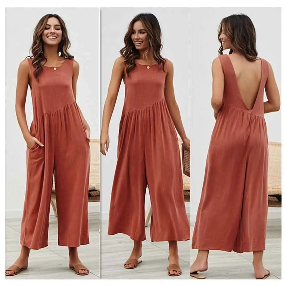 Casual Jumpsuit Women Clothing 2019 Long Sleeve Office Ladies Belted Jumpsuits (3)