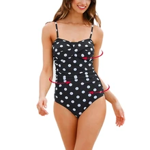 Новинка, купальник большого размера, Женский сексуальный купальник в горошек, Цельный купальник с рюшами, дизайн maillot de bain