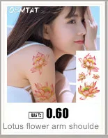 Pink rose cherry blossoms flowers arm shoulder tattoo stickers flash henna tattoo fake waterproof temporary tattoo sticker women