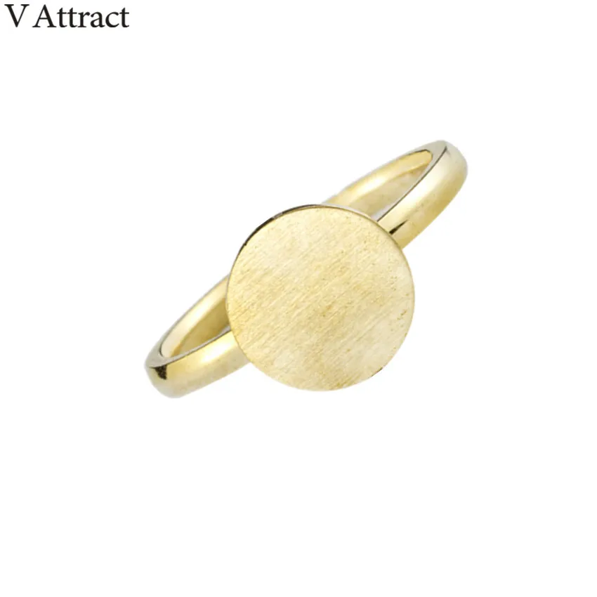 

V Attract 2017 Stainless Steel Simple Full Moon Anel Feminino Punk Jewlery Rose Gold Geometric Round Stacking Rings For Women