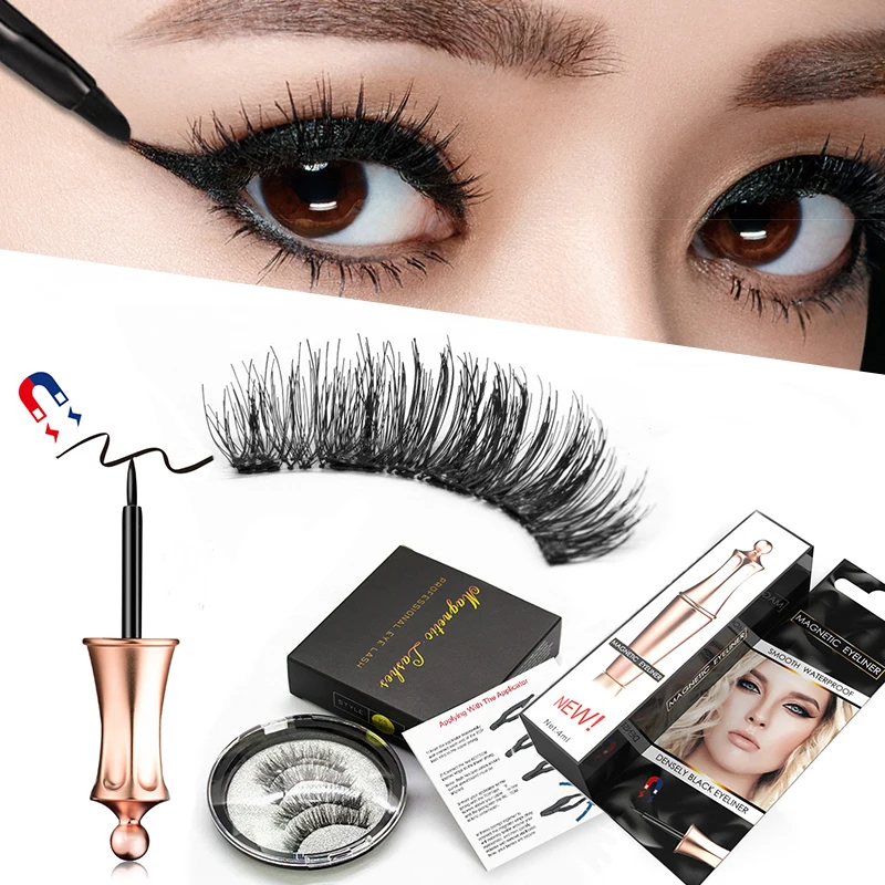 

Magnetic Eyelashes Natural False Eyelashes Mink Eyelashes 3D/6D Faux Handmade Natural Long Magnetic Lashes Magnetic False Lashes