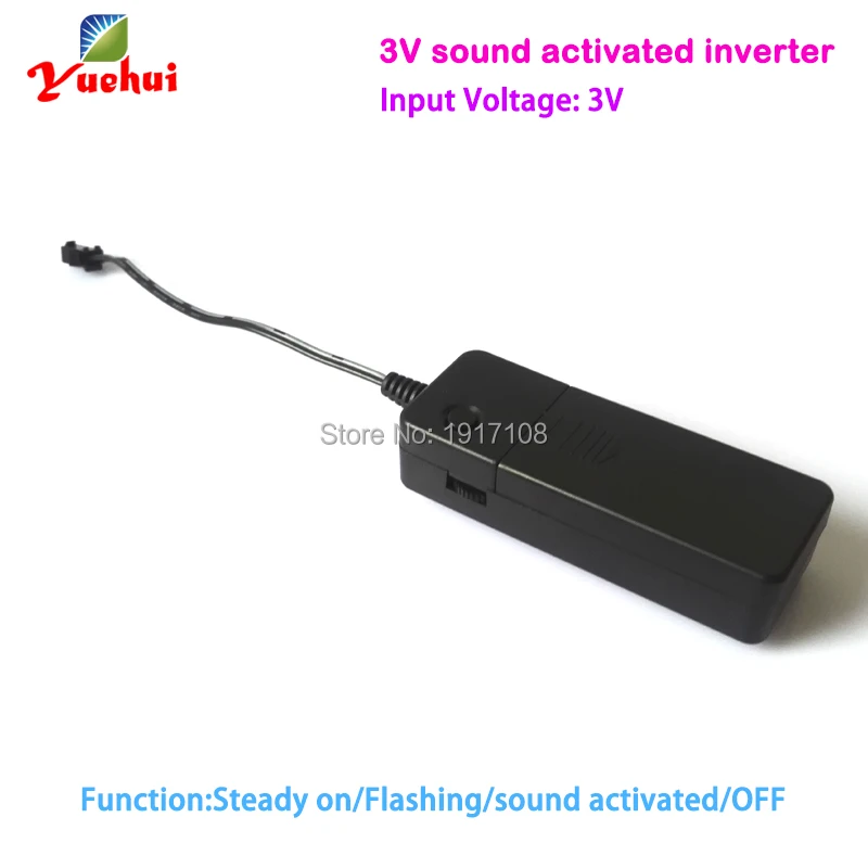 DC3V Sound activated EL wire inverter powered by 2AA battery used for driving 1-8m or strip For Party Decoration | Дом и сад