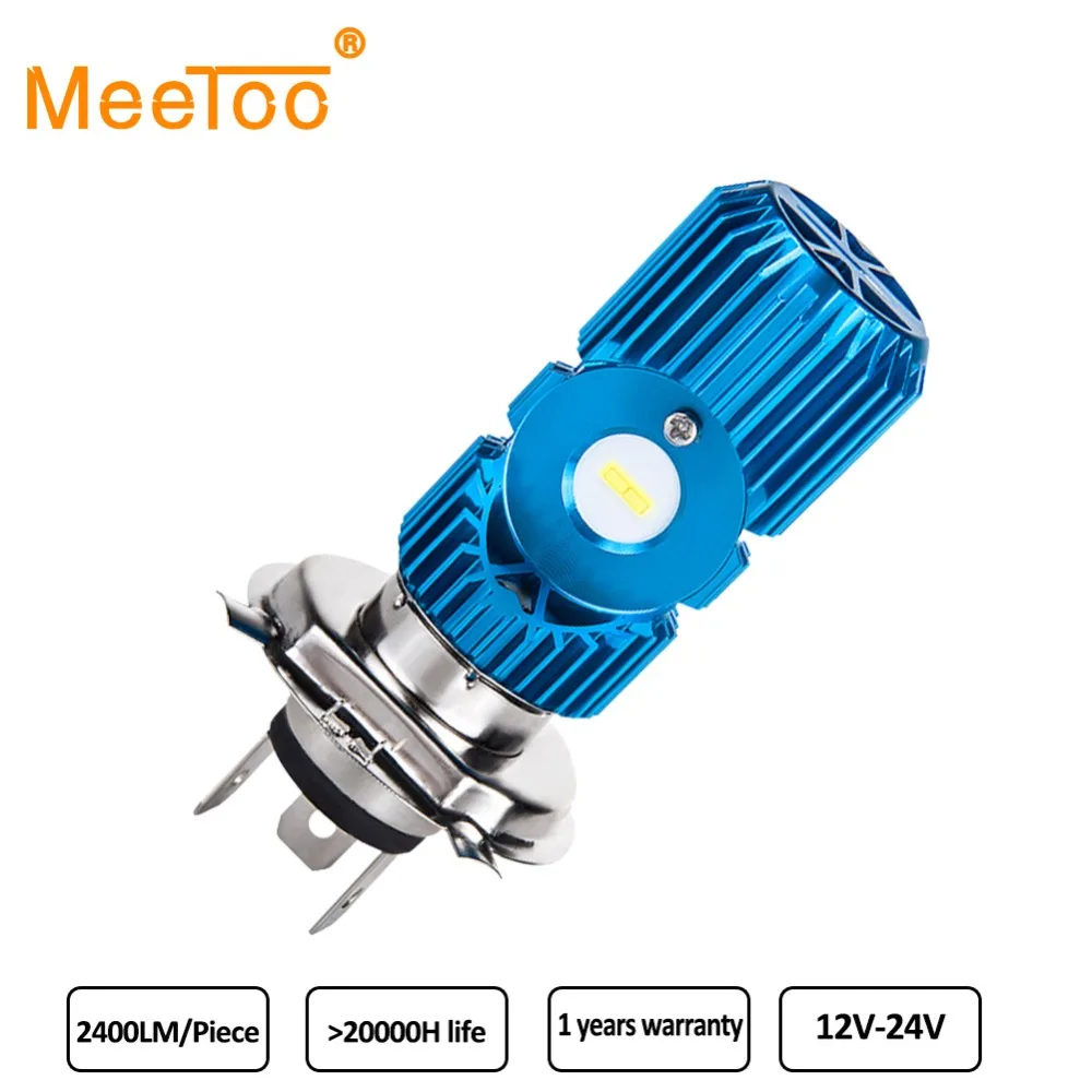 

MeeToo H4 LED Motorcycle Headlight 12V High Low Beam Light 2400LM COB Chip Faros Led Moto HS1 ATV Motorbike HeadLamp Bulbs 6500K