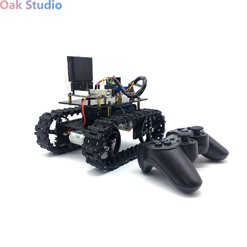 Мини T10 беспроводной контроль Смарт RC робот комплект, PS2 джойстик Танк шасси автомобиля с Arduino Uno R3 DIY игра play станция
