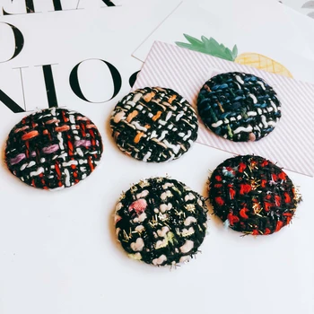 

Stripe Wool Stuff Goods Hairpin Clip Accessories Cameo Button Supplies for Jewelry Making Earring Accessories Components 8pcs