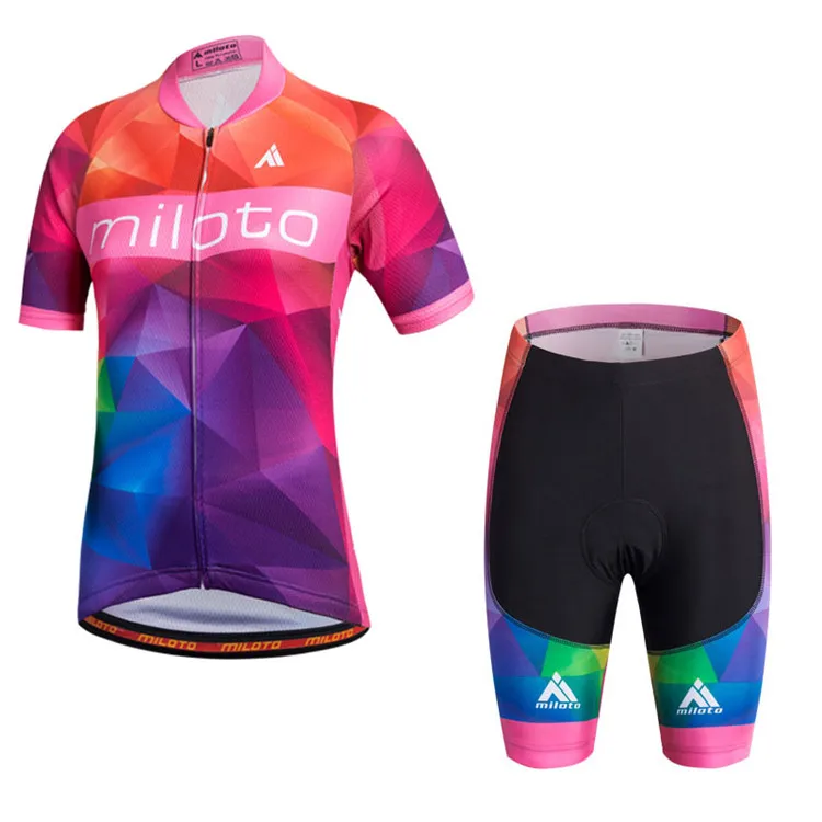 3 Miloto Women's Short Sleeve Bicycle Jersey geometric patternSpring Summer MTB Sport Bike Jersey  Cycling Clothing Ropa Ciclismo (12)