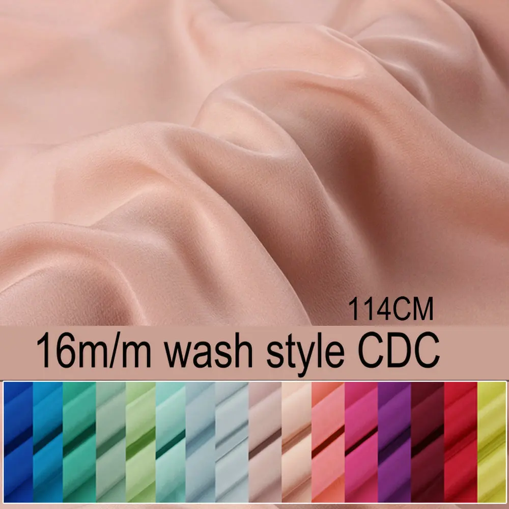 Стиль мойки воды шелк крепдешин ткань для шелкового платья 16 момме 114 см