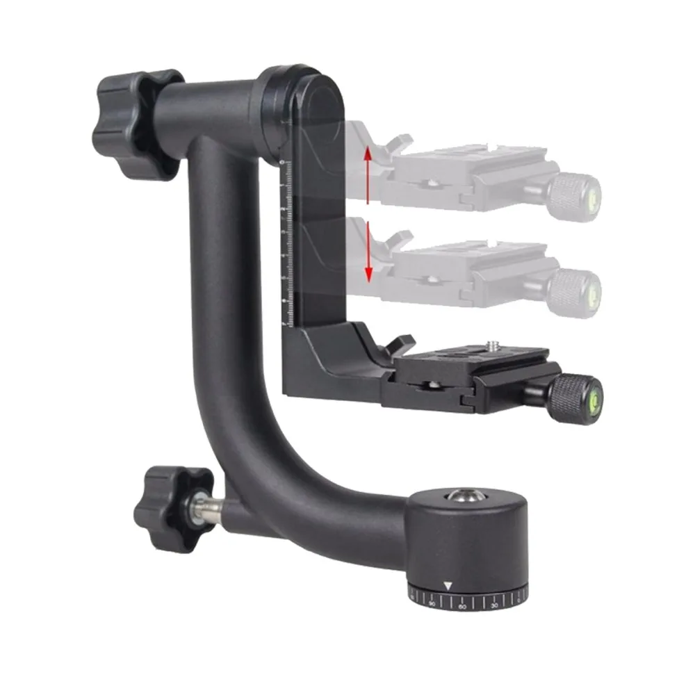 Professional Aluminum Gimbal Tripod Head For Heavy Telephoto Lens DSLR Camera 360 Panoramic Swivel Tripod Head up to 10KG