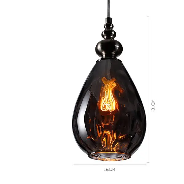 Стеклянный подвесной светильник, художественная лампа с оттенками, цветной потолочный шар, копченый янтарь, прозрачные винтажные Лофт лампы, декор для бара, цветные Ретро Современные - Цвет корпуса: Оранжевый