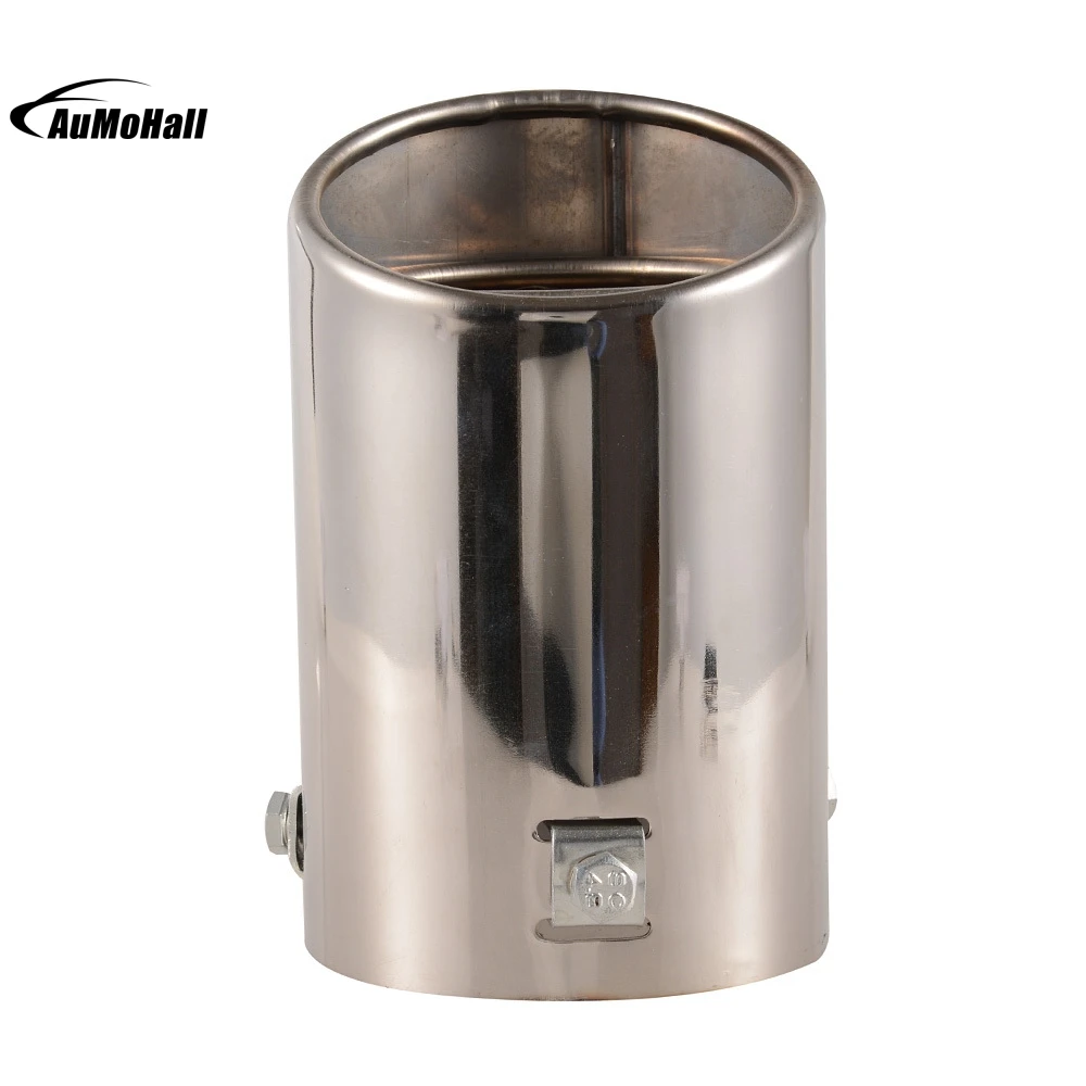 Straight font b Car b font Stainless Steel Chrome Square Tail Muffler font b Car b