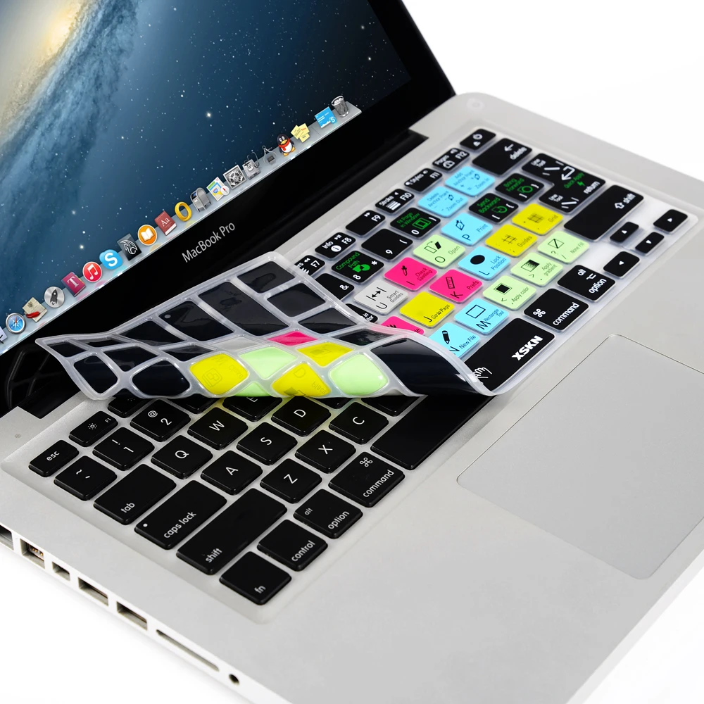 XSKN inDesign чехол для клавиатуры для Macbook Air Pro retina 13 15, функциональный IND ярлык силиконовая клавиатура защитная наклейка