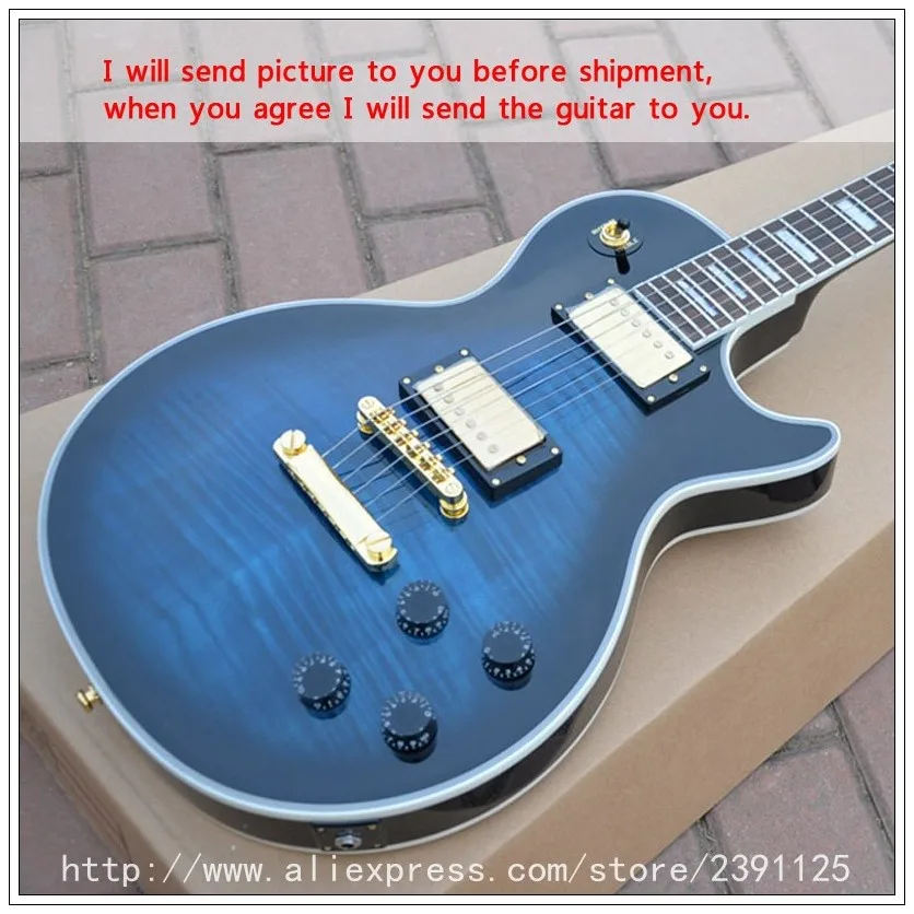 New Brand Custom lp Blue Limited Edition guitar gold hardware High quality musical instruments