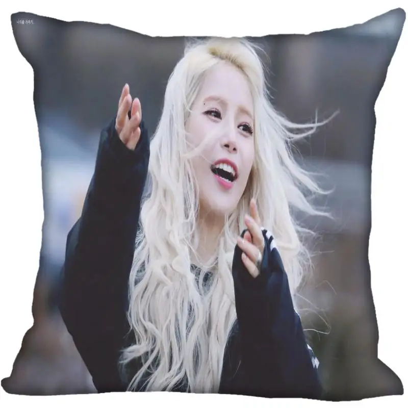 

New Custom Kpop MAMAMOO Solar Pillowcases Printed Square Silk Pillowcase Home Decorative zipper Satin Pillowcases (One Side)