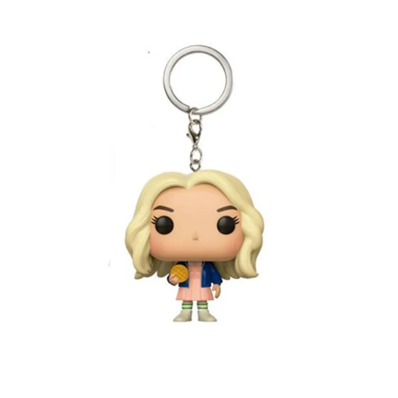 Stranger Things Action Figure Toys Game TV Stranger Things & Little Eleven with Eggos Figuras Dolls Keychain Keyring Kids Friends Gift (13)