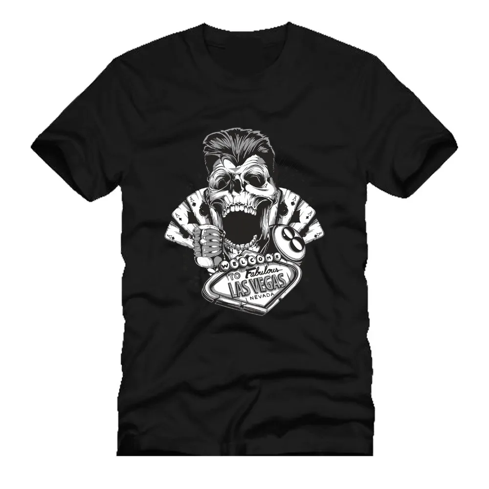 Skull Greaser Rockabilly Vegas Vintage Gambler Dtg New Unisex T Shirt Custom Printed Personalized T-Shirts Design Website |