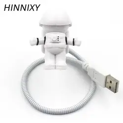 Hinnixy мультфильм светодио дный светодиодный астронавт ночник USB DC 5 в настольная лампа компьютер космонавта ПК клавиатура холодный белый