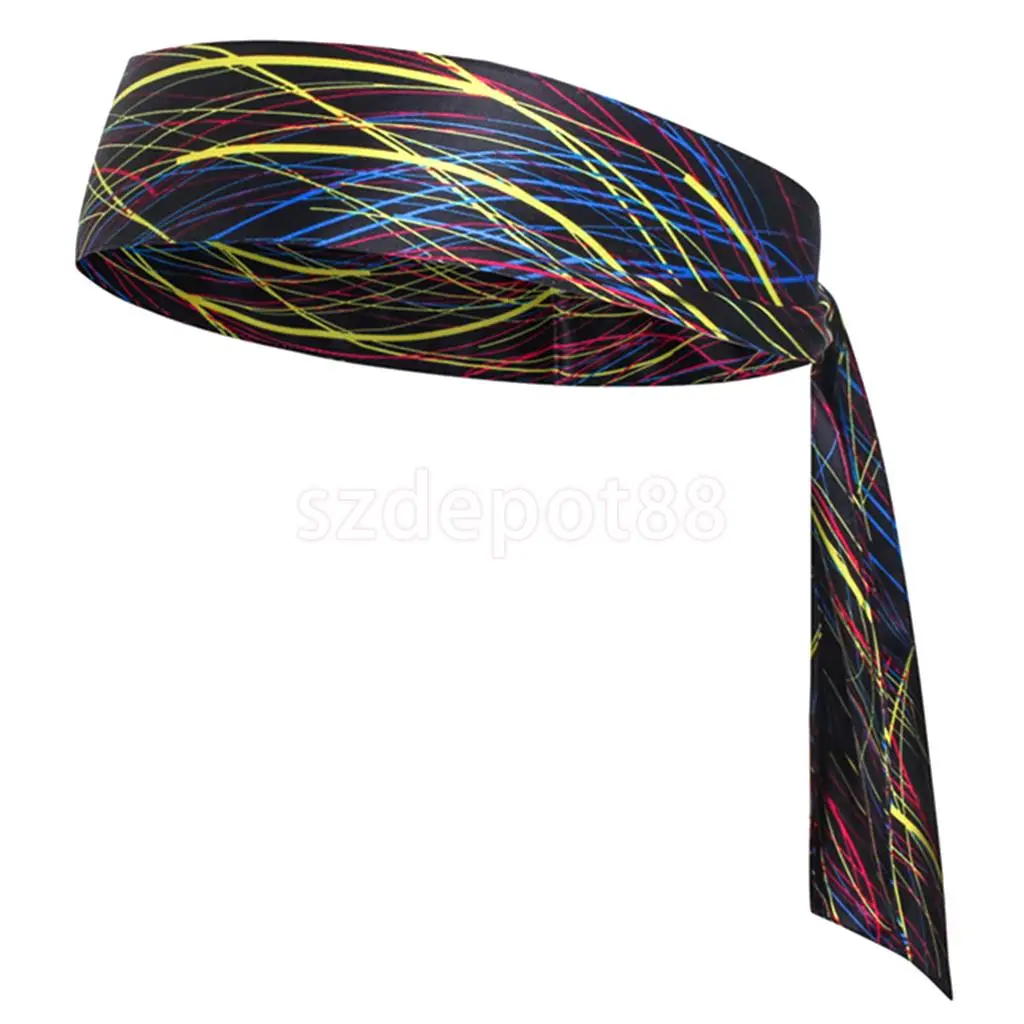Sports Head Tie Sweatband Headband Turban Hair Band, Absorbs Sweat & Moisture Wicking For Running, Basketball, Tennis, Yoga
