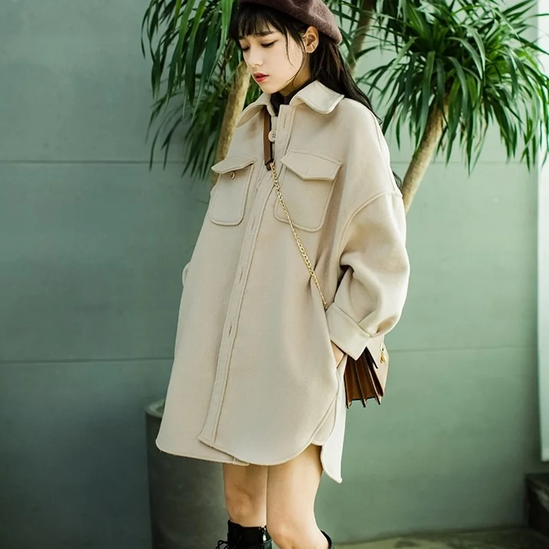 

Women blend coat female ladies trending styles warm Woman coats winter 2018 long coats woman winter 2018 trenchcoat DD1726 S