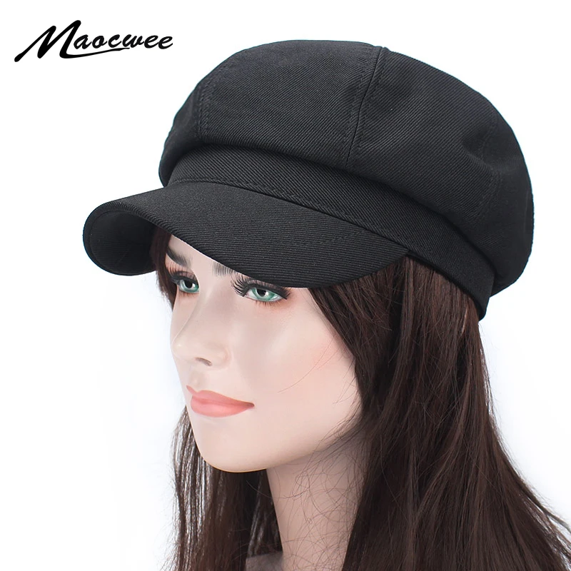 

2018 Fashion Solid Beret Cap for Women Spring and Summer Warm Octagonal cap Berets in Women's Hat Bare Chapeu Feminino Boina