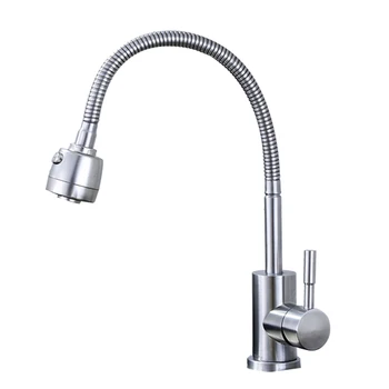 

Wash Basin Water Tap Kitchen Faucet Universal Rotatable Single Cold Water Faucet Single Holder Single Hole Stainless Steel