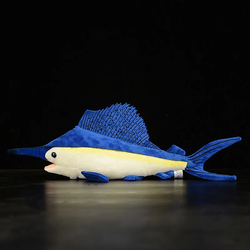 46 см длинная настоящая жизнь голубая марлиновая Рыба мягкие игрушки Реалистичные морские животные индийская Подводная охота плюшевые игрушки мягкие детские игрушки подарок