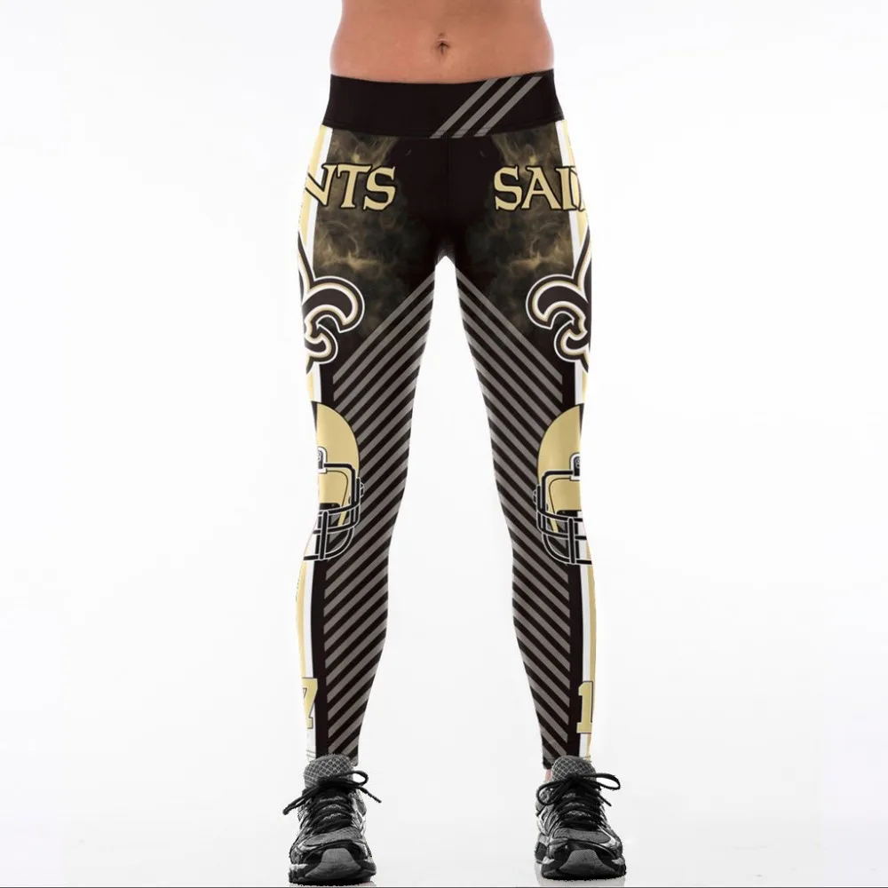 ✔ Мужская футбольная команда Saints 17 Print Tight Pants Тренировки Тренажерный зал Бег Йога Спорт Фит ✔