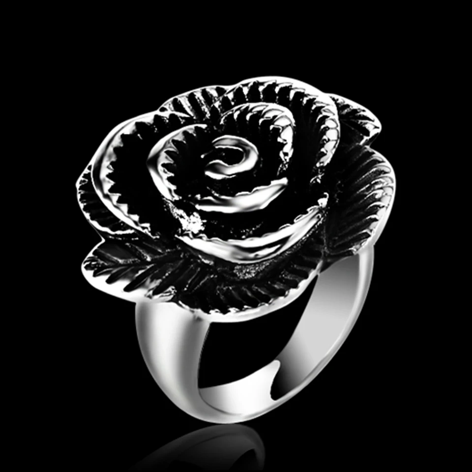RIR Новое поступление охватывающая деталь из нержавеющей стали кольцо мода простой для женщин Jewelry дамы розы Необычные кольца для вечерние и подарки