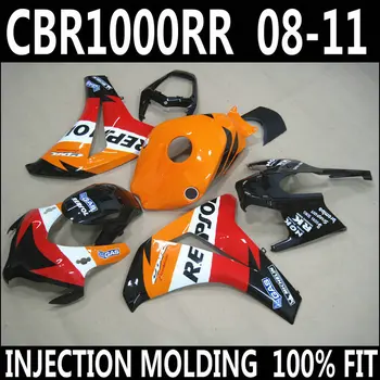 

Hot sale injection molding for HONDA 2008-2011 cbr1000rr orange white black red fairings CBR 1000 RR 08 09 10 11 fairing YBH86