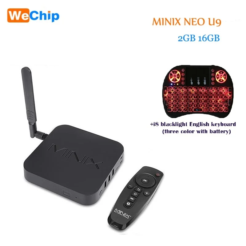 Wechip MINIX NEO U9-H Android 6.0.1 ТВ приставка Amlogic S912-H Восьмиядерный 2G/16G 802.11ac 2,4/5 GHz WiFi 4K HDR IP tv Смарт ТВ приставка ip tv - Цвет: MINIX NEO U9 3COI8EN