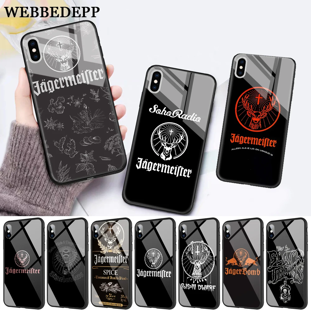 Стеклянный чехол Jagermeister с логотипом для Apple iPhone 11 Pro X XS Max 6 6S 7 8 Plus 5 5S SE|Бамперы| |