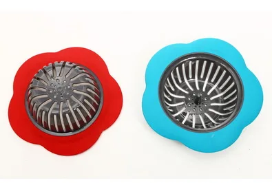 DHL 500pcs practical Flower Shaped Silicone Sink Strainer Drains Cover sink colander Sewer Hair Filter Kitchen Accessories | Обустройство