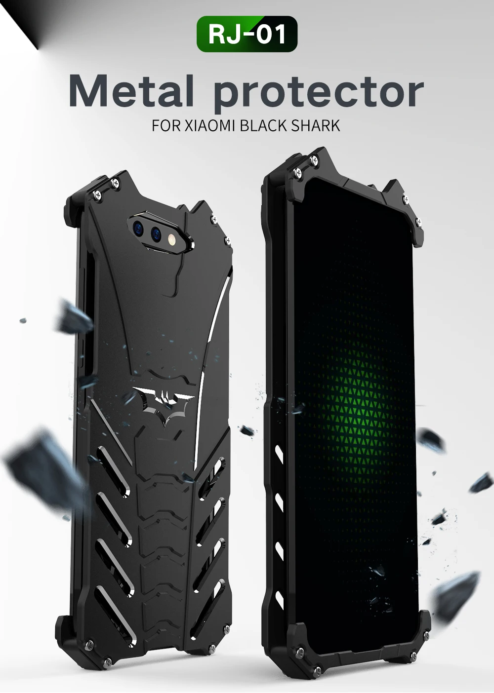 R-JUST защитный чехол для телефона XIAOMI BLACK SHARK Металлический Алюминиевый противоударный чехол s